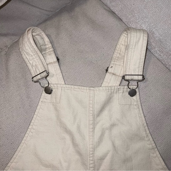 Free people torn up distressed denim jumper in white - Picture 6 of 9